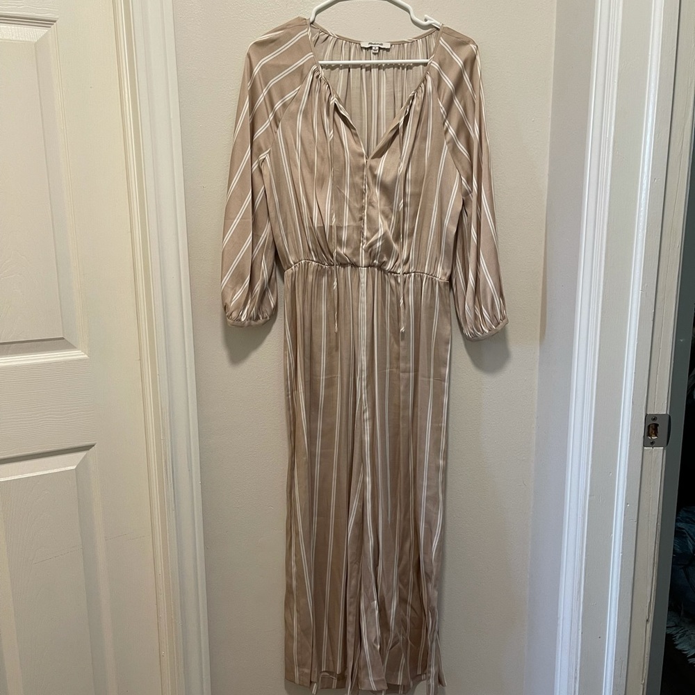 Cream and White Silky Jumpsuit - Madewell